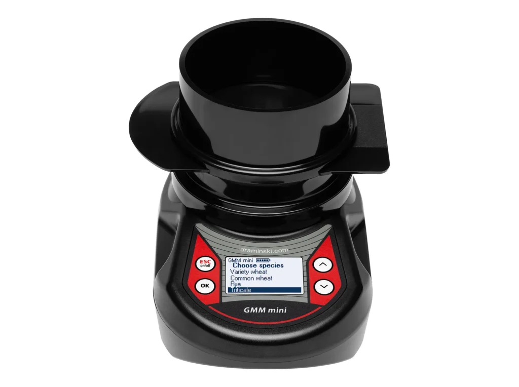 Selección de especies de granos en el humidímetro GMM mini