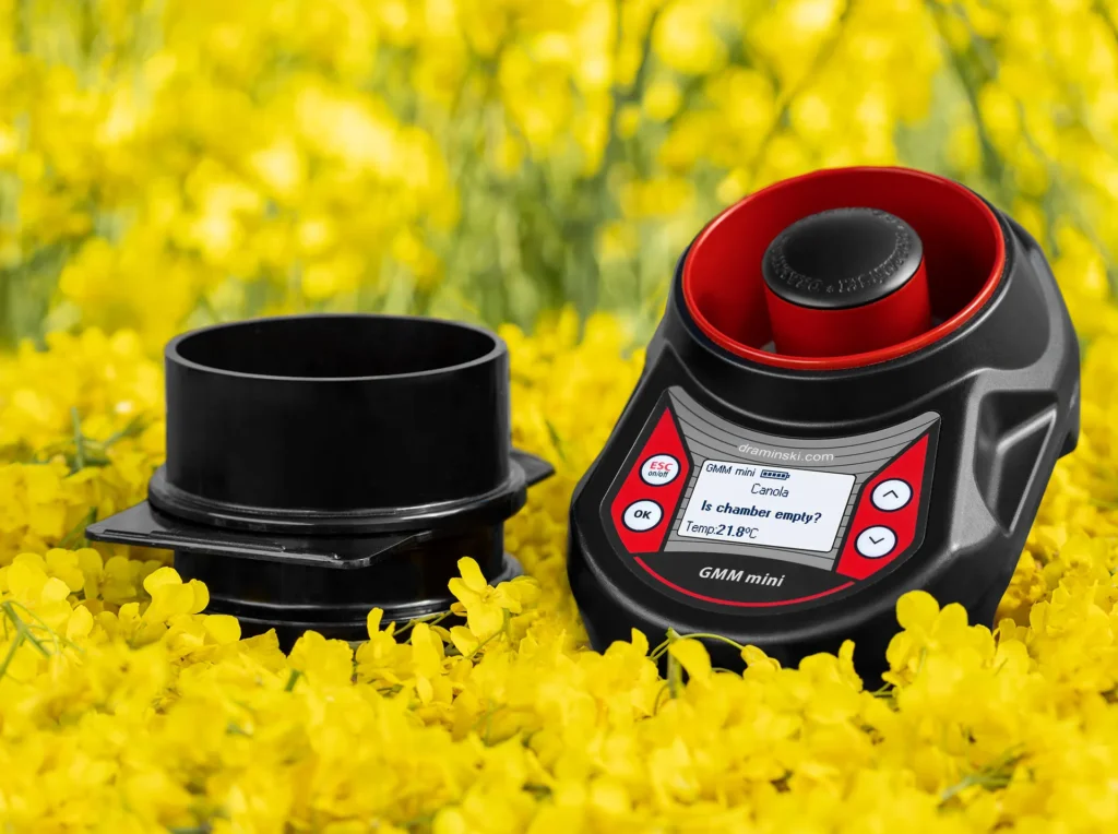 Medición de la humedad de la colza con el humidímetro GMM mini