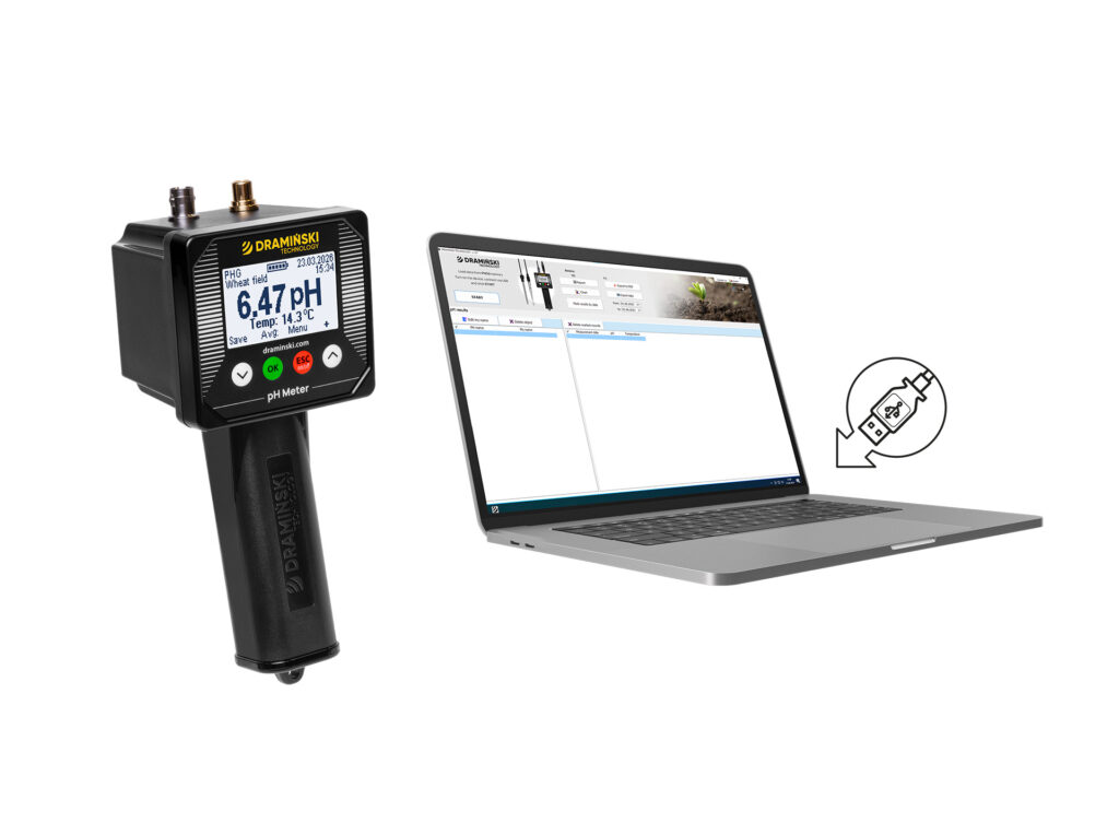 Verificación del pH del suelo con PHG2 Dramiński y aplicación gratuita