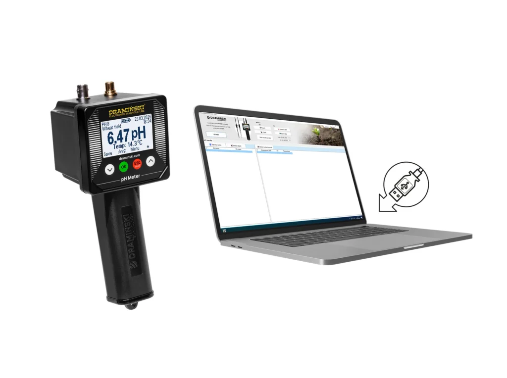 Verificación del pH del suelo con PHG2 Dramiński y aplicación gratuita