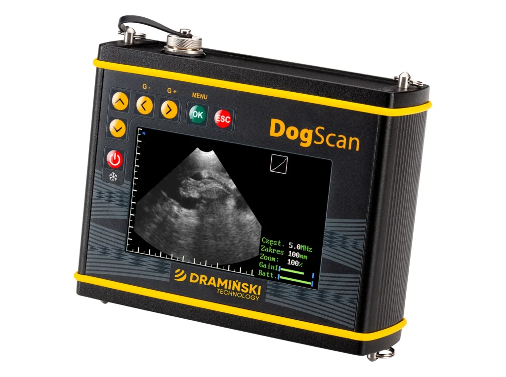 DogScan Dramiński – ecógrafo veterinario móvil para exámenes de perros