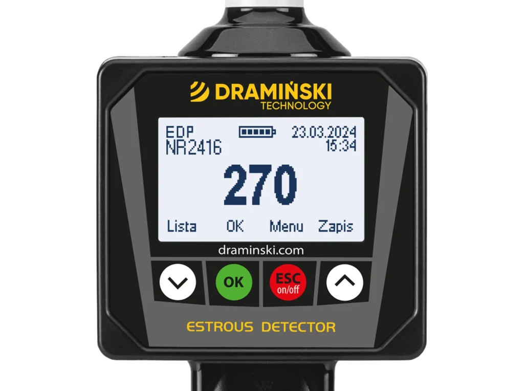 Detector de celos EDP2 Dramiński para cerdas – pantalla grande