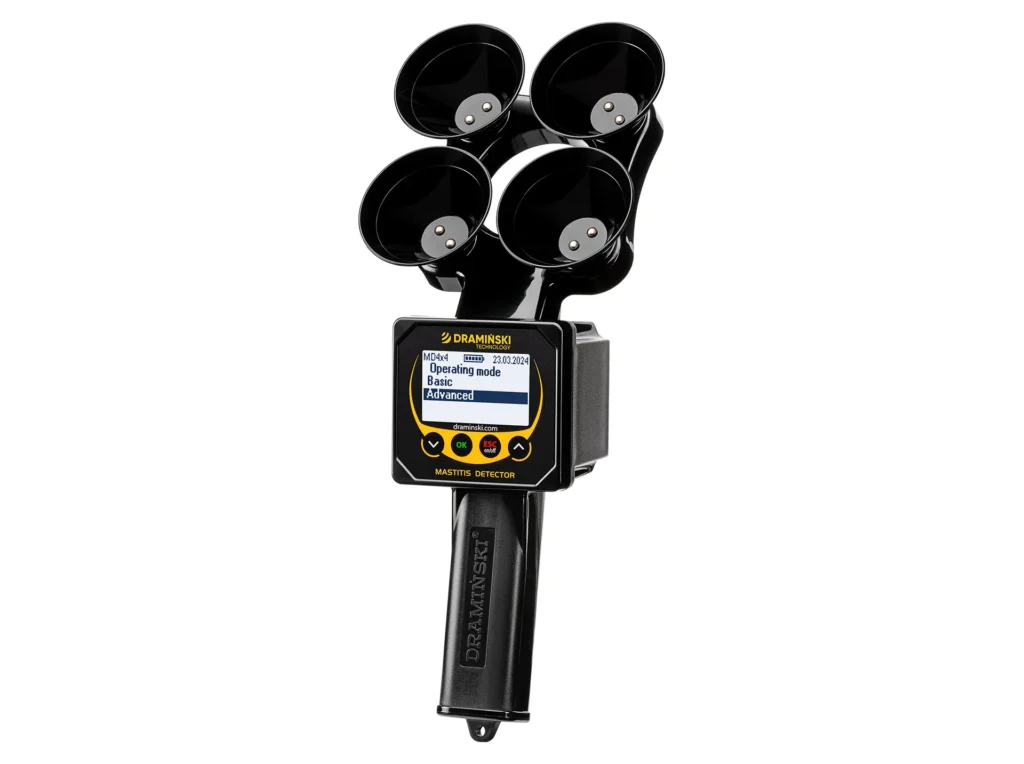 Dispositivo MD4x4Q2 Dramiński con cuatro copas para mastitis