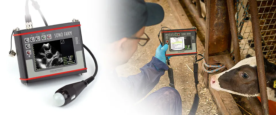Sonofarm Mini Dramiński – dispositivo de ultrasonido veterinario portátil