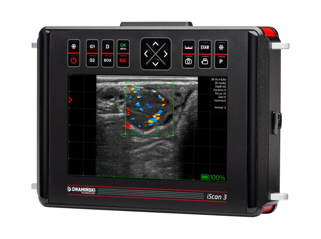 Ecógrafo veterinario iScan3 Dramiński – vista del dispositivo