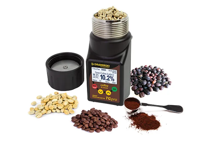 Humidímetro TG Pro Coffee – medición de diferentes variedades de café