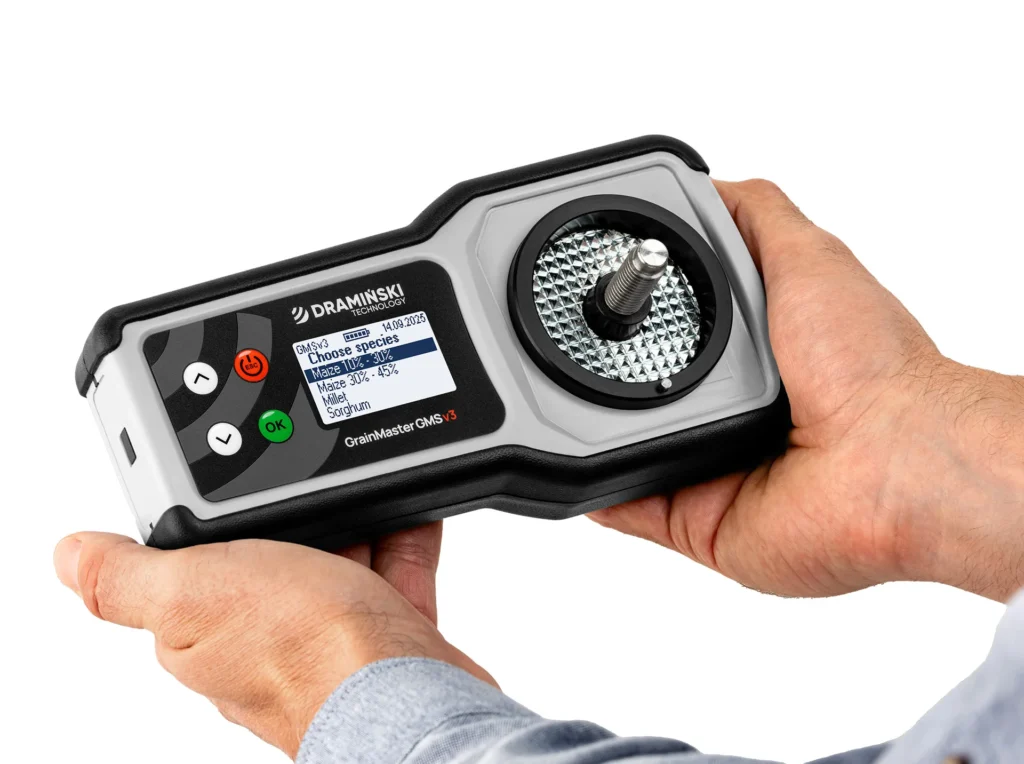 Humidímetro GMS v3 Dramiński – amplia lista de especies de granos